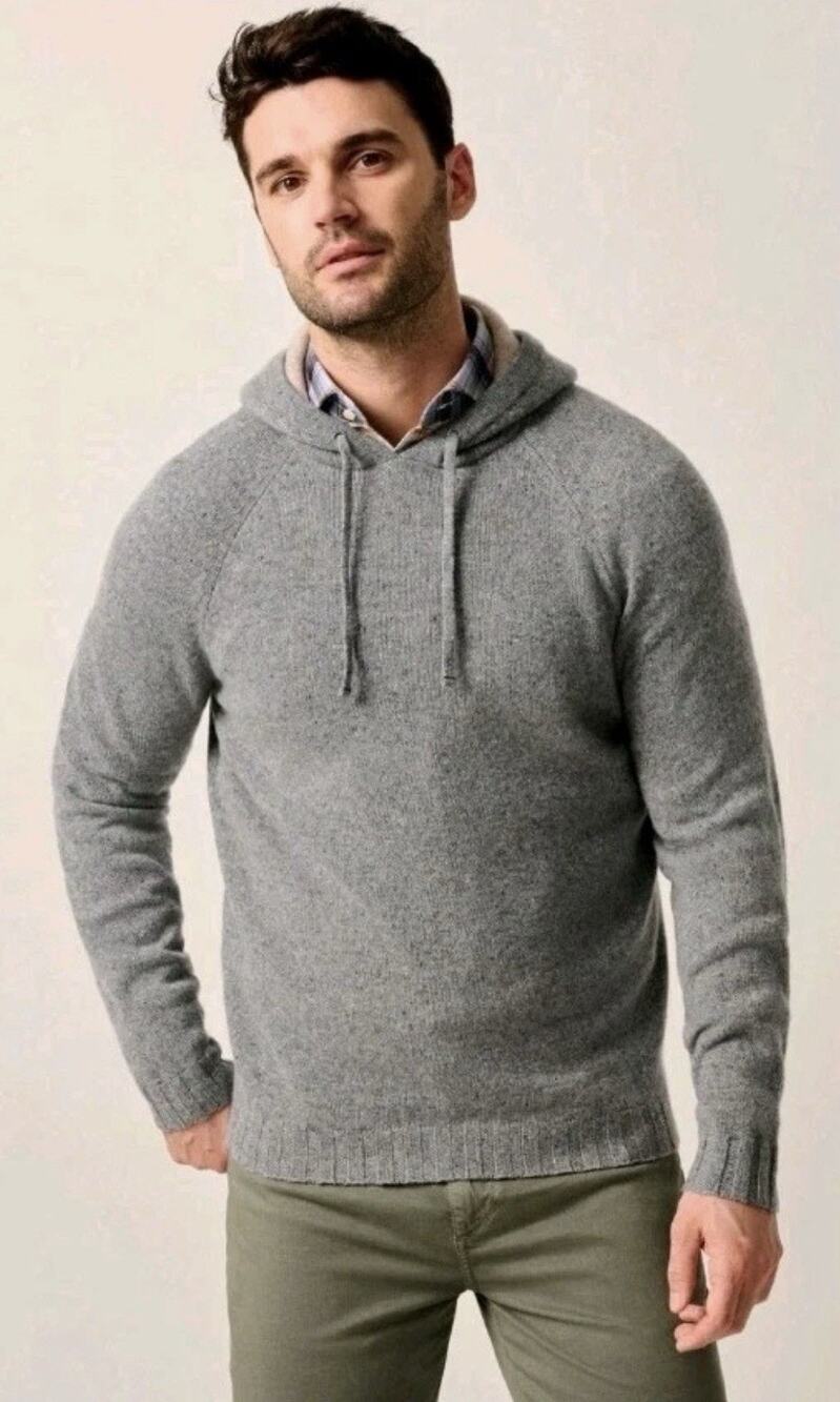 NWT X LARGE Johnnie-O Jamisons Top Shelf Hooded 100% Cashmere Sweater MSRP $598